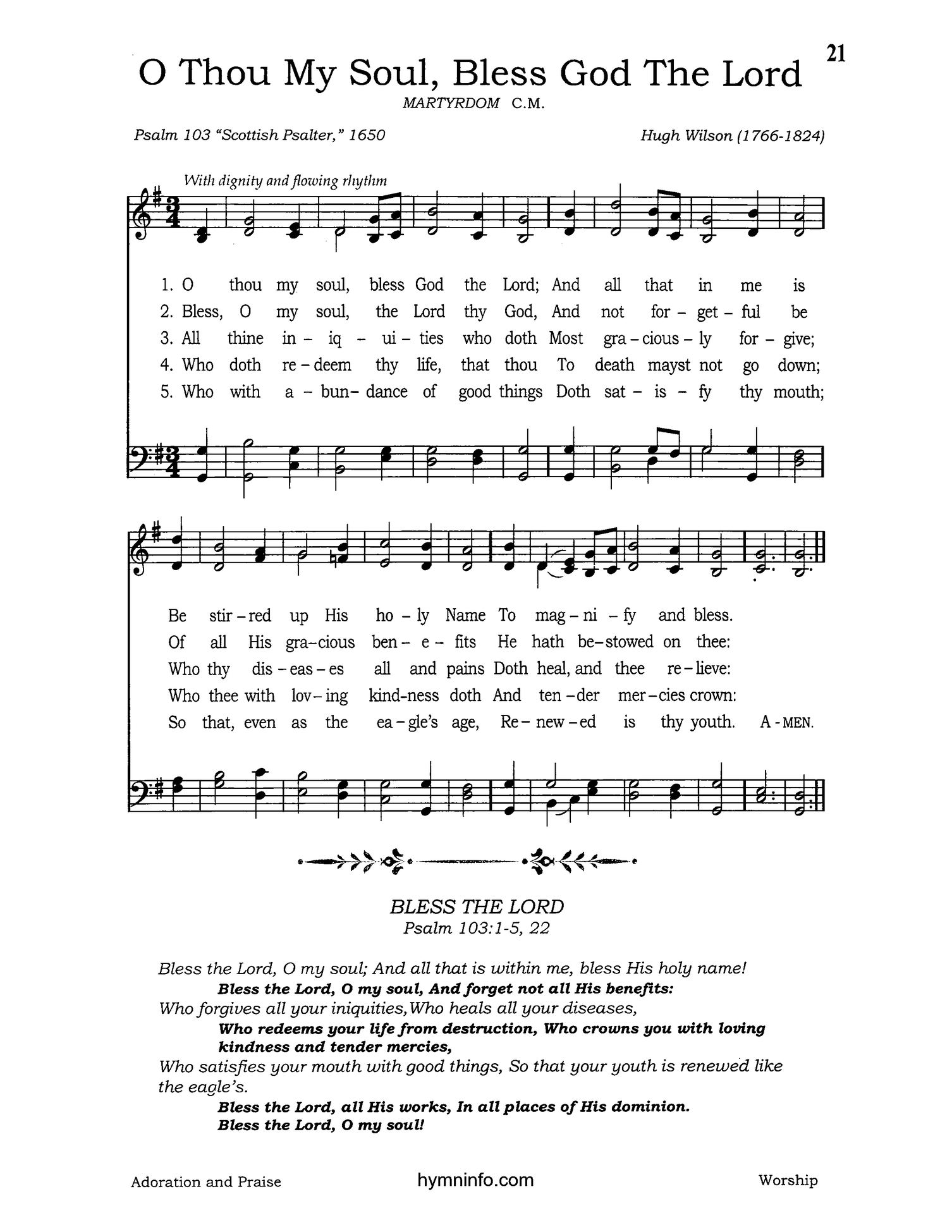 O Thou, My Soul, Bless God the Lord – Page 1