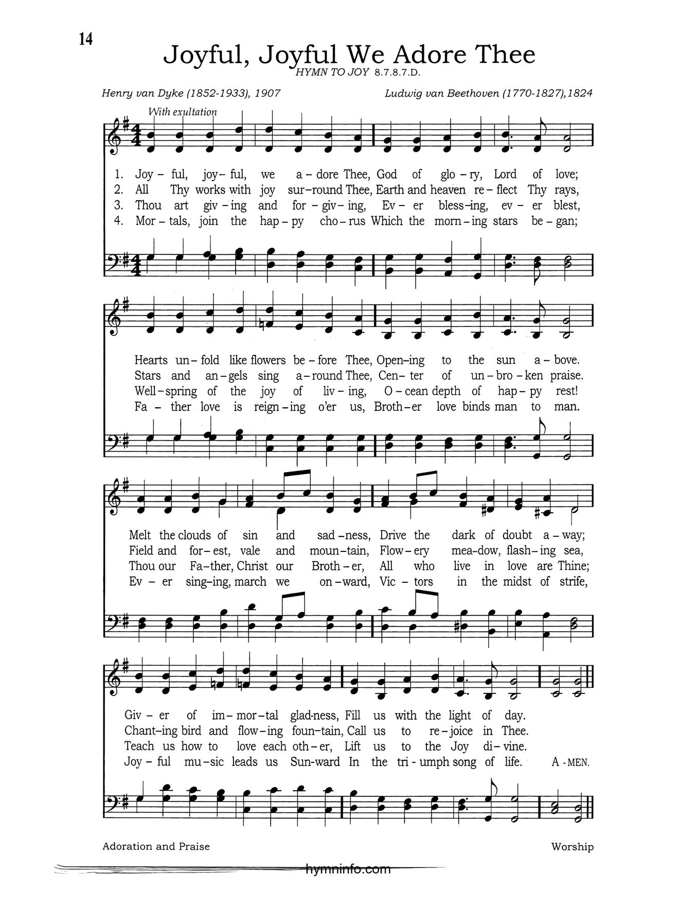 Joyful Joyful We Adore Thee