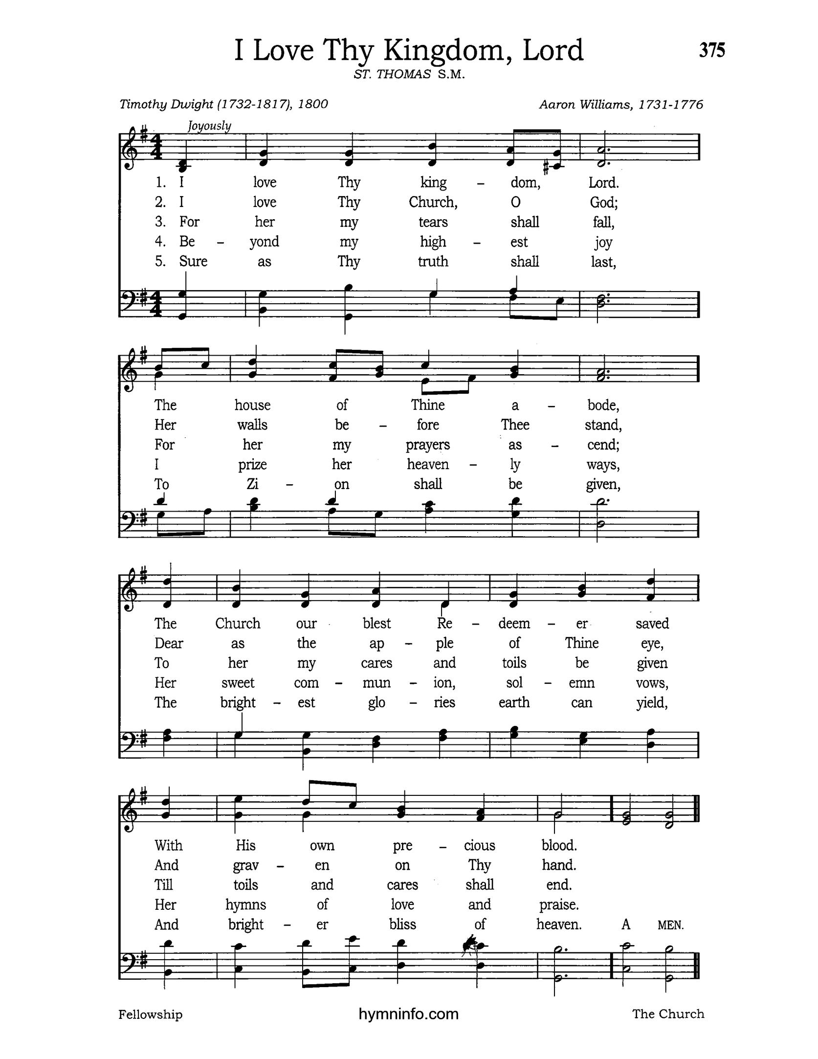 I Love Thy Kingdom, Lord - Hymn Story, Lyrics, and Meaning | HymnInfo