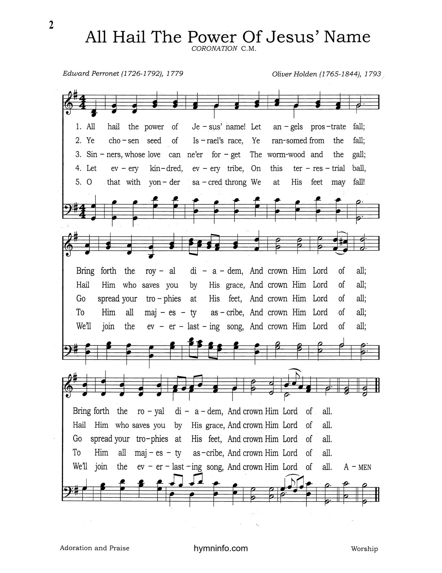 All Hail the Power of Jesus' Name – Page 1