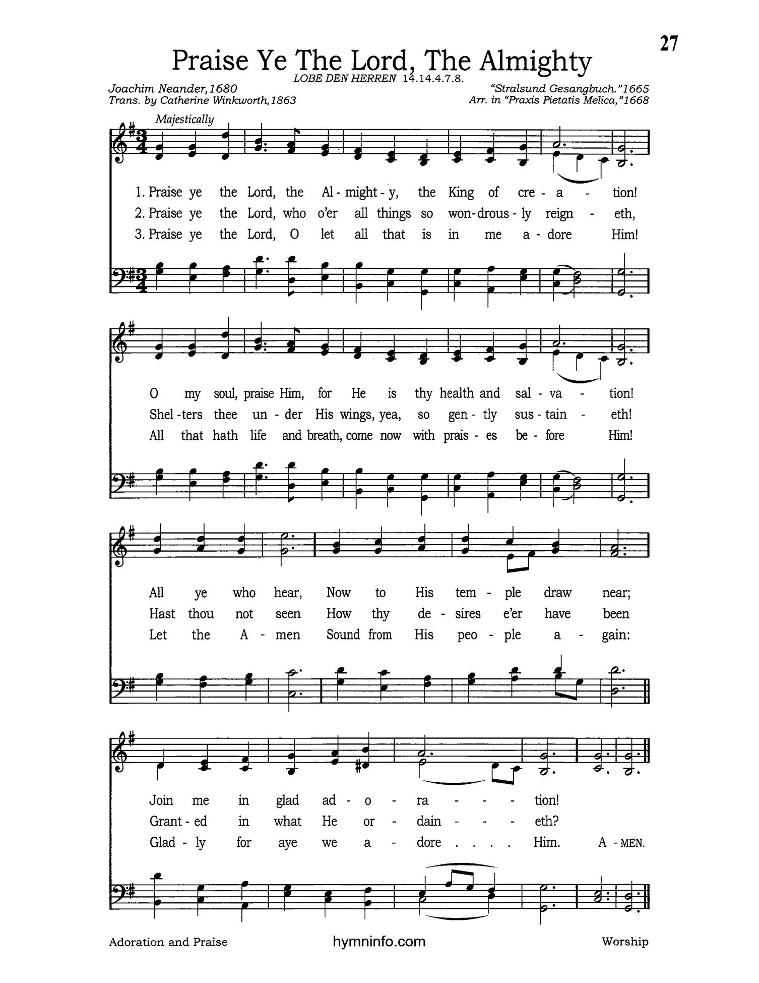 Praise to the Lord, the Almighty