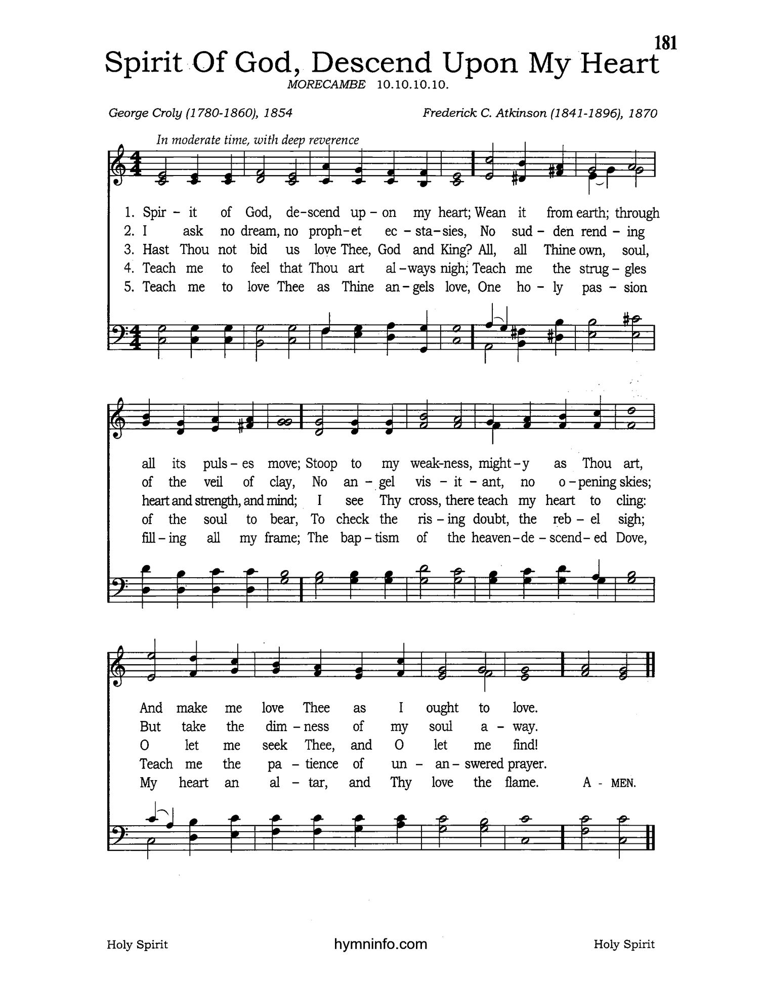 Spirit of God, Descend upon My Heart