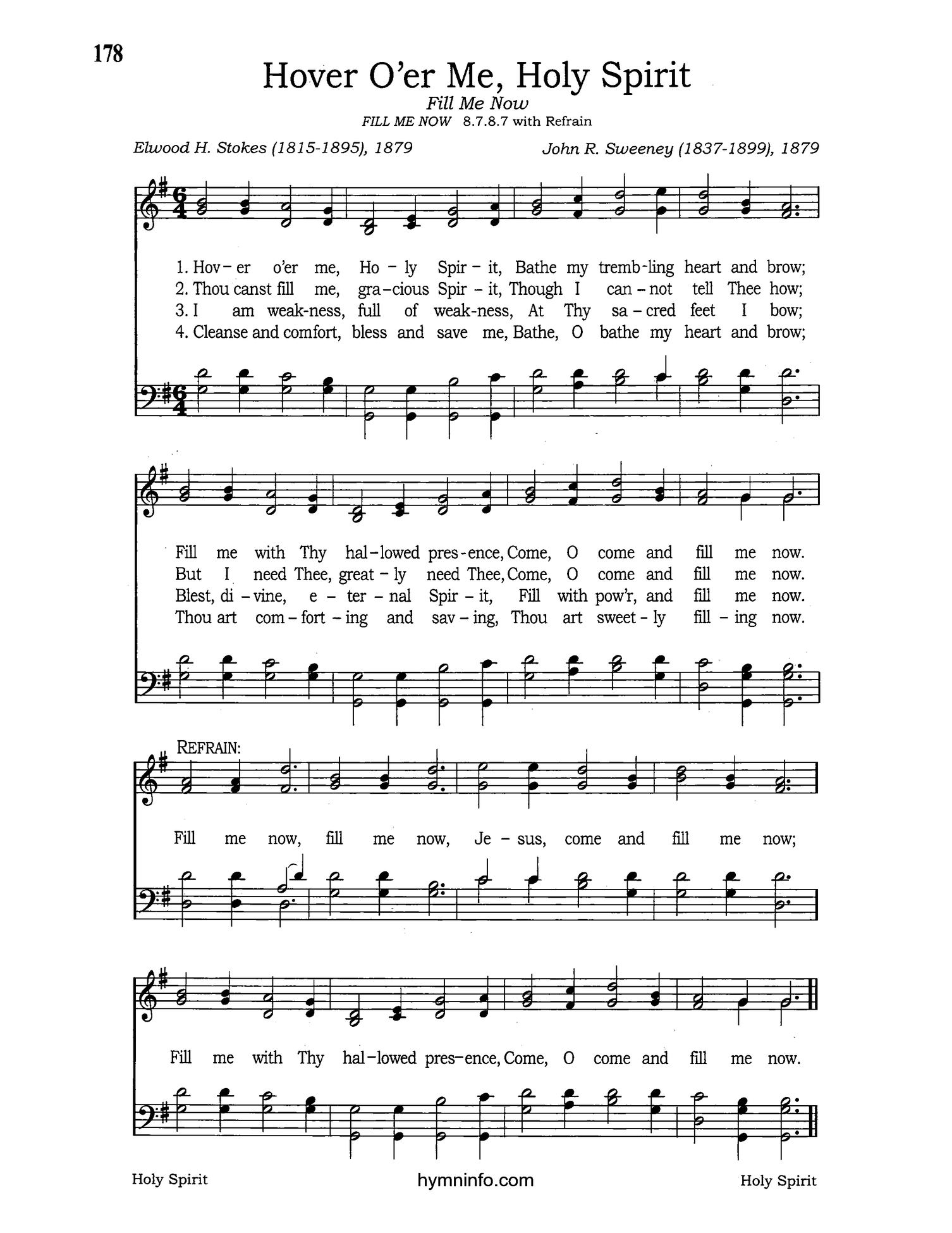 Hover O'er Me, Holy Spirit