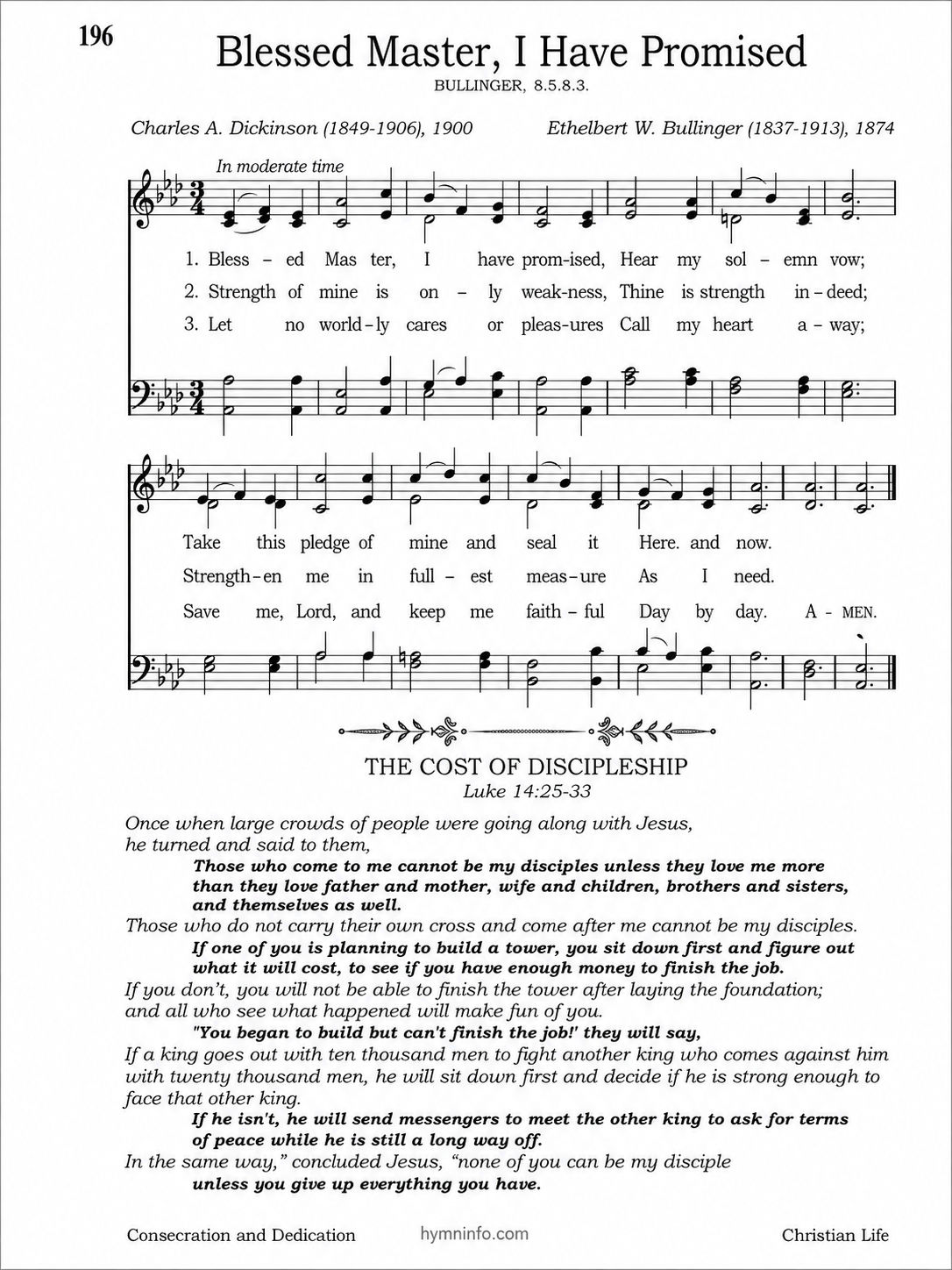 Blessed Master, I Have Promised