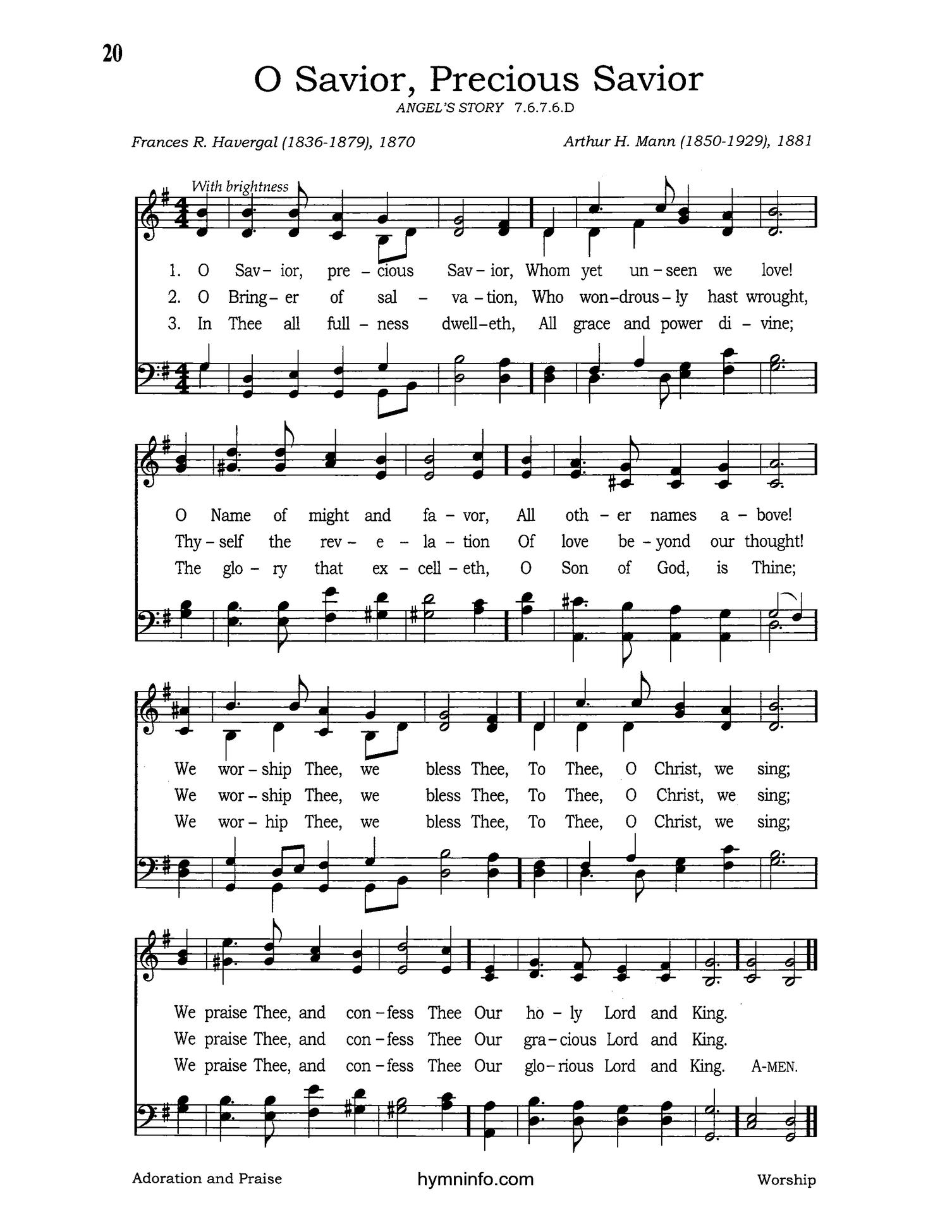 O Savior, Precious Savior
