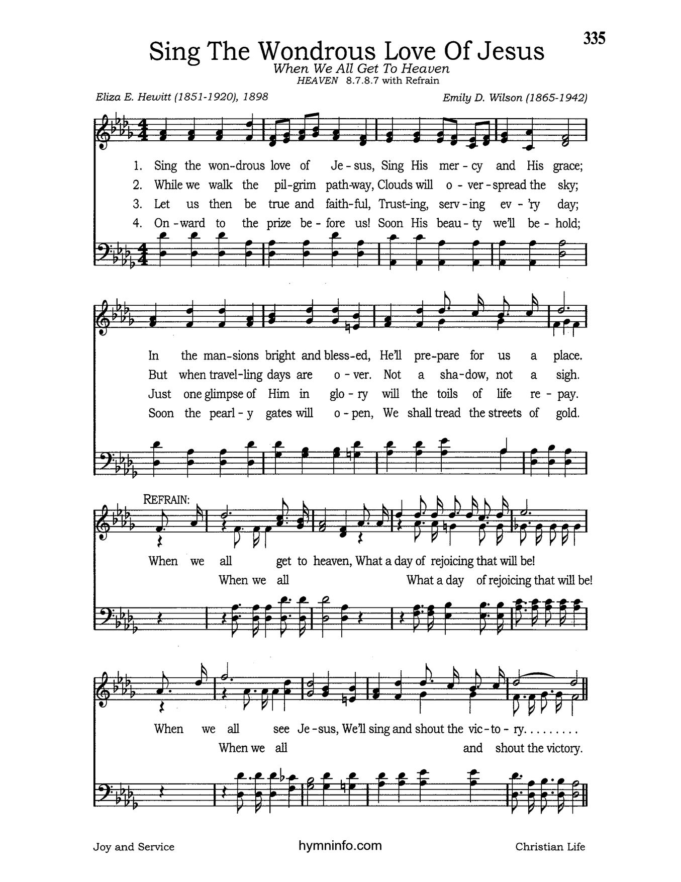Sing The Wondrous Love Of Jesus