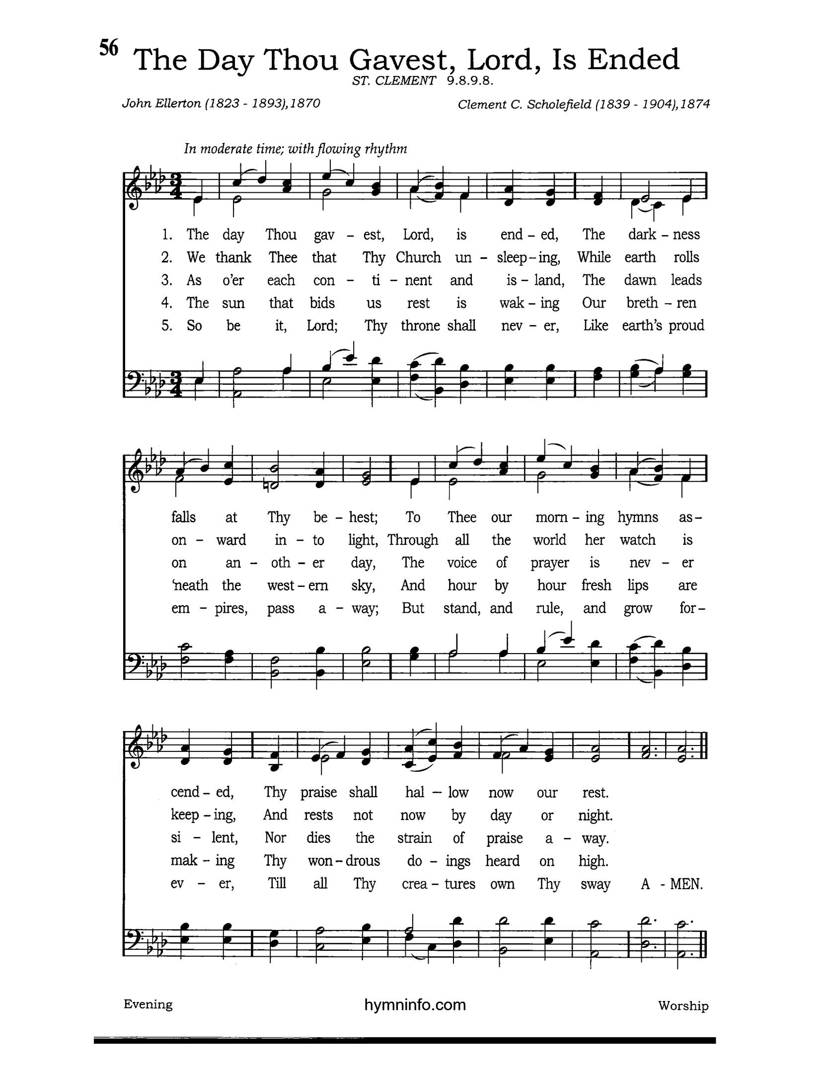 The Day Thou Gavest, Lord, Is Ended