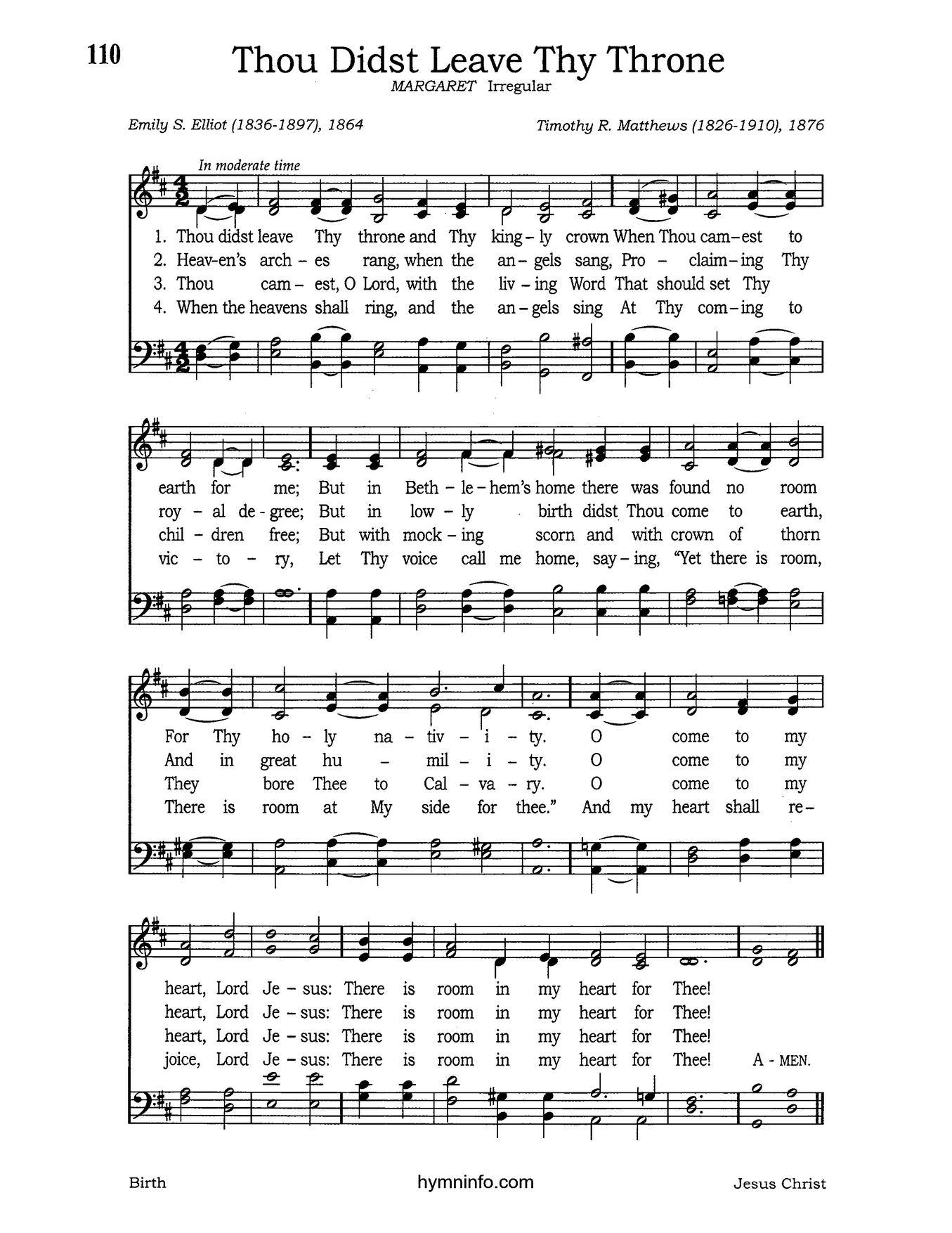 Thou Didst Leave Thy Throne