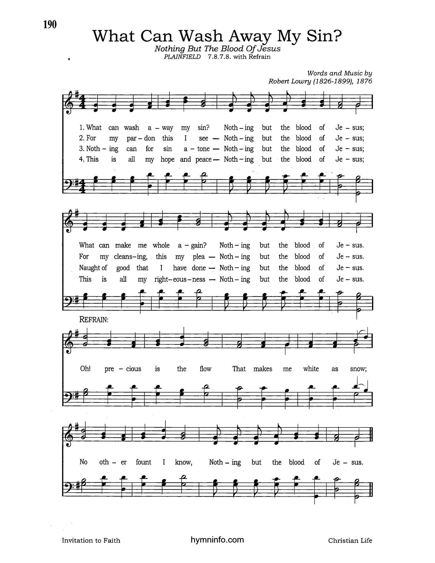 What Can Wash Away My Sin?