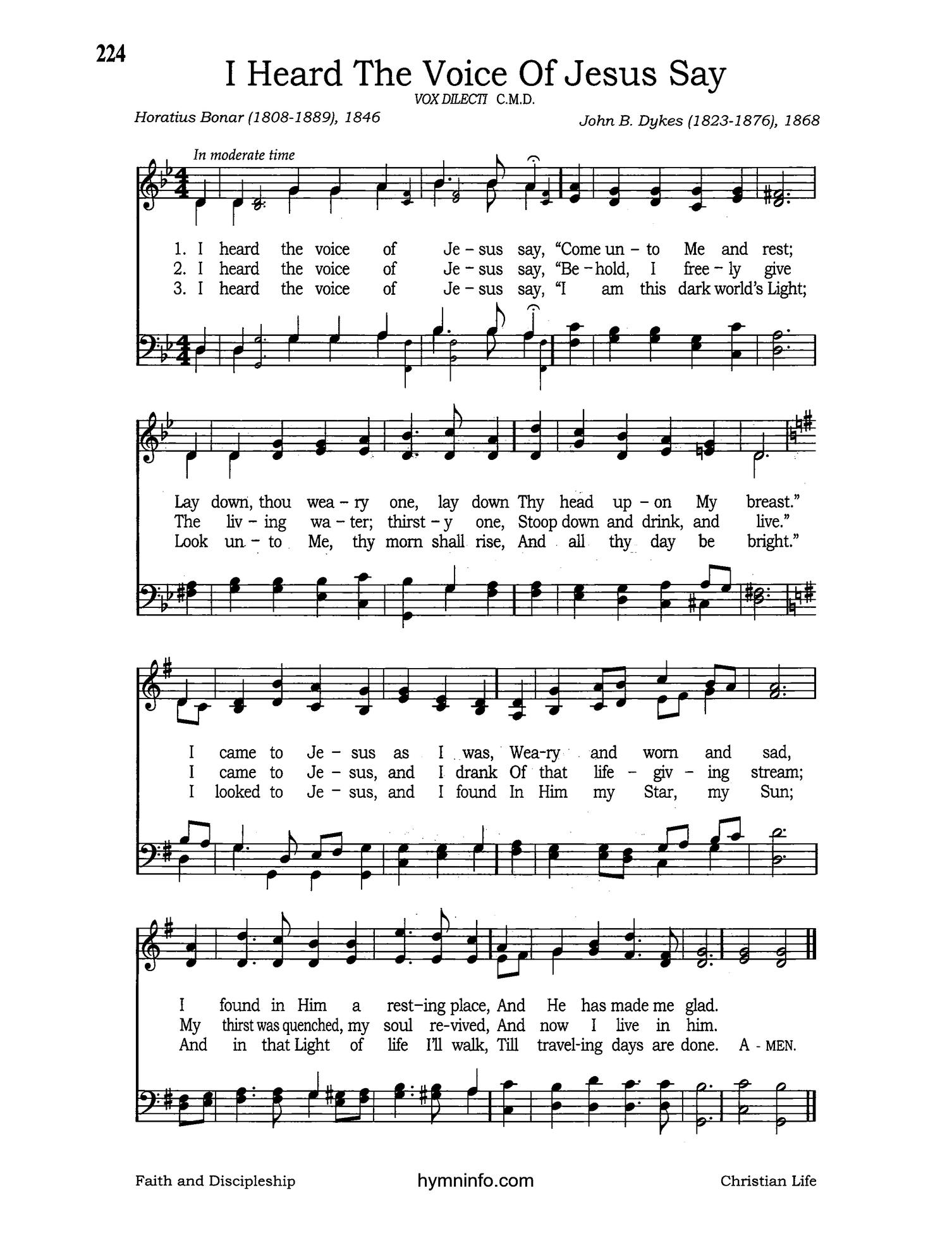 I Heard the Voice of Jesus Say